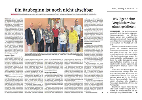 Eigenheim Weißenburg Pressemitteilungen vom 05. und 04.07.2024